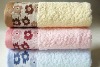 100% soild cotton terry towel set with embroiderey