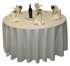 100% spun polyester plain white tablecloth/table napkins