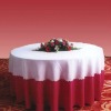 100% spun polyester white round tablecloth for hotel