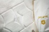 100% terry cotton jacquard hotel bath mat / white color