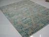 100% textured  wool and viscose indian handtufted rug or carpet made of semi twist yarn in modern design