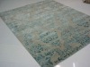 100% textured wool and viscose indian handtufted rug or carpet made of semi twist yarn in modern design