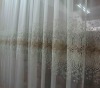 100% white linening Organza Embroideried Curtain curtain designs