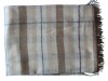 100% wool woven checked blanket