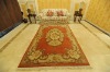 100% woolen hand knotted aubusson pattern carpet