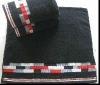 100cotton black colour bath towel with jacquard border