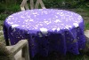 120"R 100%polyester fancy laser cut embroidery table cloth for hotel