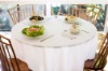 132"R white polyester table cloth for weddings