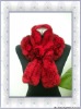 2011 Genuine rabbit fur scarf, rabbit fur shawl, new fashion design with discoid flowers, rabbit fur knitted by handmade