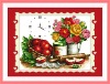 2011 Newest  Beautiful   Flowers  Cross Stitch Fabric