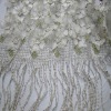 2011 fashion flower silver thread water soluble embroidery fabric