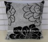 2011 hot sale & popular & valuable Linen flower flocked square handmade cushion cover for home and hotel and seat and car