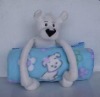 2011 new 100%polyester polar fleece baby blanket with toy