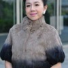 2011 new fashion causal women gray rabbit fur coat with beautiful style 11YY-XTM023