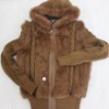 2011 new style short knitted rabbit fur coat