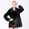 2011 women fashion Europe black real mink fur clothes