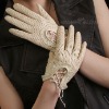 2012 Fashion style ladies gloves leather beige (L008N)