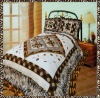2012 Faux Fur Luxury Patchwork Ebroidered Quilted Bedding Set