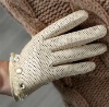 2012 Ladies Short Leather Gloves BEIGE(L006N)