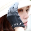 2012 New Ladies Wearing Leather Gloves Black(L096NN)