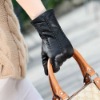 2012 New Ladies Wearing leather gloves BLACK(L029NC)