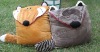 2012 hot sale big tail wolf cushion , neck pillow dual purpose
