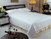 300TC luxury white hotel bed sheet