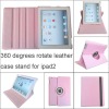 360 Rotating leather case for ipad2 with smart cover, MOQ:300pcs wholesale