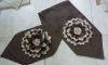 3D black and white hand embroidery table runner