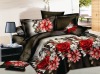 3D flower screen printed bed sheet