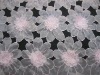 3D lotus embroidered  organza fabric