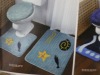 3PCS durable polyester home bath toilet set rug