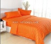3pcs 100% Silk Stripe Bedding Set  Orange Color