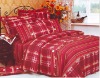 4 pcs printed bed cover  -  Red plaid