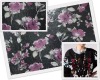 4mm transparent sequins Chinese rose printing fabric