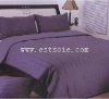 4pcs 100% Charmeuse Silk Stripe Bedding Purple Color