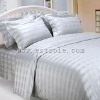 4pcs 100% Luxury Silk Stripe Bedding Set King Size