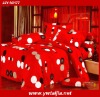 4pcs 100% cotton twill printed red beautiful flowers bedding sets