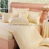 4pcs  Classic Silk Stripe Bedding Set Warm Color
