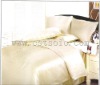 4pcs Comfortable 100% Silk Bedding Set Ivory Color