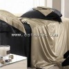 4pcs Luxurious Silk Bedding Sets Dark Color