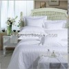 4pcs Silk Stripe Bedding Set White Color