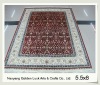 5.5x8Chinese handmade 100% silk turkish Herek design hand knotted carpet and rugs