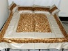 5 PCS DESIGNER SILK BEDCOVER WITH VELVET GOLD PRINT