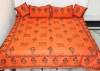 5 PCS HAND BLOCK PRINTED SILK SAREE BEDCOVER