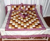 5 Pcs Indian Embroidery Silk Sari Bedspread Bed cover