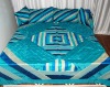 5P INDIAN SILK BEDSPREAD COVERLET India Vintage Ethnic