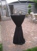 62cm diameter 145cm height black Jersey stretch scuba cocktail bistro table cover with belt dry bar table cover Stehtischhusse