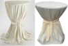 62cm diameter 145cm height ivory polyester tablecloth for garden