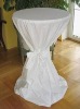 62cm diameter 145cm height white Jersey Bistro scuba cocktail table cover and tablecloth with sash Stehtischhusse